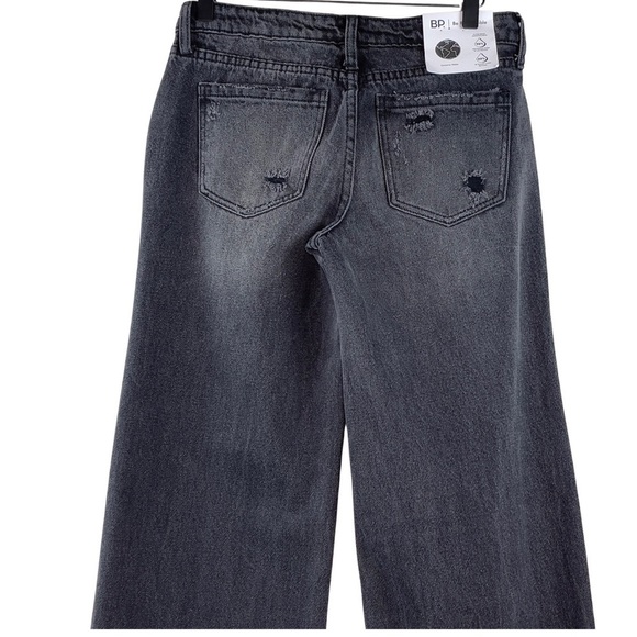 BP Women's Destroyed Wide Leg Jeans in Black Destroy Size 25 NWT - Picture 9 of 14